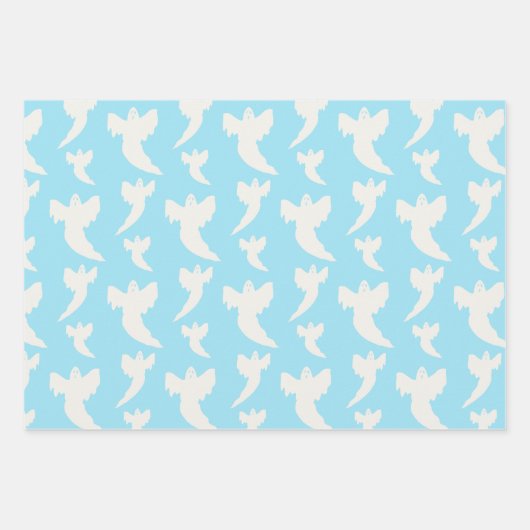 Niedliches Baby Blue Ghost Bat Wrapping Paper Set  Geschenkpapier Set (Vorderseite 2)