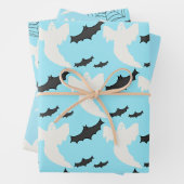 Niedliches Baby Blue Ghost Bat Wrapping Paper Set  Geschenkpapier Set (Beispiel)