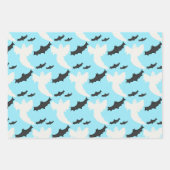 Niedliches Baby Blue Ghost Bat Wrapping Paper Set  Geschenkpapier Set (Vorderseite)
