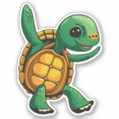 Niedliches Baby Box Turtle Dancing Aufkleber (Vorderseite)