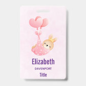 Niedliches Baby-Bunny im Herzen Ausweis (Back)