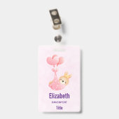 Niedliches Baby-Bunny im Herzen Ausweis (Back with Clip)