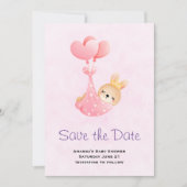 Niedliches Baby Bunny im Herzen Blanket Save the D Save The Date (Vorderseite)