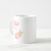Niedliches Baby-Bunny im Herzen Kaffeetasse (Vorderseite Links)