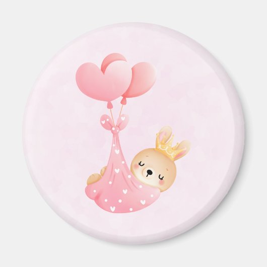 Niedliches Baby-Bunny im Herzen Magnet (Vorne)
