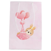 Niedliches Baby-Bunny im Herzen Mittlere Geschenktüte (Rückseite)
