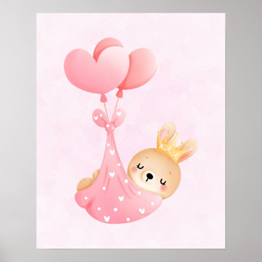 Niedliches Baby-Bunny im Herzen Poster (Vorne)