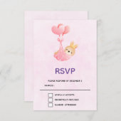 Niedliches Baby-Bunny im Herzen RSVP Karte (Vorne/Hinten)