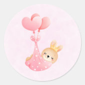 Niedliches Baby-Bunny im Herzen Runder Aufkleber (Vorderseite)