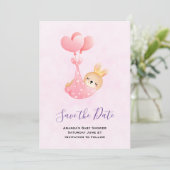 Niedliches Baby-Bunny im Herzen Save The Date (Stehend Vorderseite)