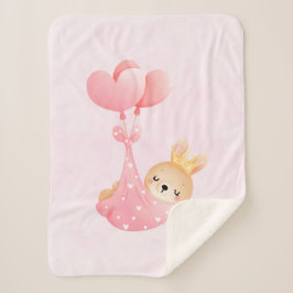 Niedliches Baby-Bunny im Herzen Sherpadecke