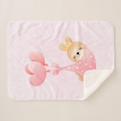 Niedliches Baby-Bunny im Herzen Sherpadecke (Vorderseite (Horizontal))