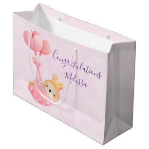 Niedliches Baby Bunny in einer Herz-Blanket Baby-D Große Geschenktüte
