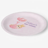 Niedliches Baby Bunny in einer Herz-Blanket Baby-D Pappteller (Schrägansicht)