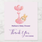 Niedliches Baby Bunny in einer Herz-Blanket Baby-D Weinetikett (Einzelnes Label)