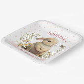 Niedliches Baby Bunny mit Butterfly 1. Osterfest P Pappteller (Gewinkelt)