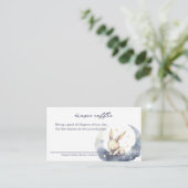 Niedliches Baby Bunny on Moon mit Stars Diaper Raf Begleitkarte (Stehend Vorderseite)