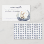 Niedliches Baby Bunny on Moon mit Stars Diaper Raf Begleitkarte (Vorne/Hinten)