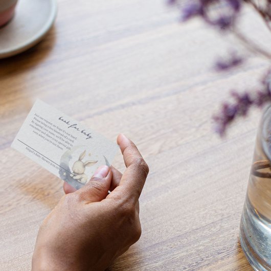 Niedliches Baby Bunny on Moon mit Sternenbüchern f Begleitkarte