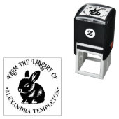 Niedliches Baby Bunny Rabbit "From the Library" #1 Permastempel (Beispiel)