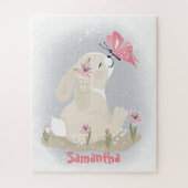 Niedliches Baby Bunny und Schmetterling. Jigsaw Pu Puzzle (Vertikal)