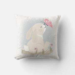 Niedliches Baby Bunny und Schmetterling. Kissen