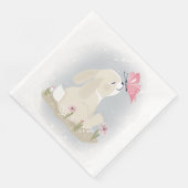 Niedliches Baby Bunny und Schmetterling. Serviette (Ecke)