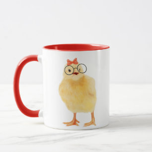 Niedliches Baby-Chick mit Brille Tasse