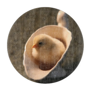 Niedliches Baby Chick und Cornucopia Schneidebrett