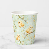 Niedliches Baby Chicks Minze Grün Frühling Blumenm Pappbecher (Rückseite)