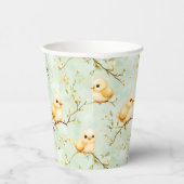 Niedliches Baby Chicks Minze Grün Frühling Blumenm Pappbecher (Rechts)