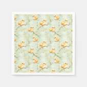 Niedliches Baby Chicks Minze Grün Frühling Blumenm Serviette (Vorderseite)