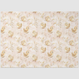 Niedliches Baby Chicks Pink Wasserfarbmuster Seidenpapier