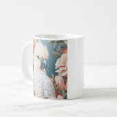 Niedliches Baby Cockatop Parrot Soft Pink Blume Kaffeetasse (Vorderseite Links)