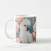 Niedliches Baby Cockatop Parrot Soft Pink Blume Kaffeetasse (Links)