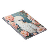 Niedliches Baby Cockatop Parrot Soft Pink Blume Notizblock (Rechte Seite)