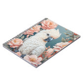Niedliches Baby Cockatop Parrot Soft Pink Blume Notizblock (Linke Seite)