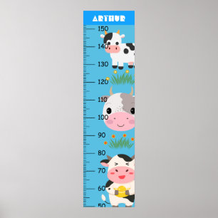 Niedliches Baby Cow Growth Chart Poster