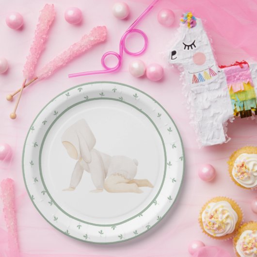 Niedliches Baby Crawling Baby Dusche Pappteller (Party)