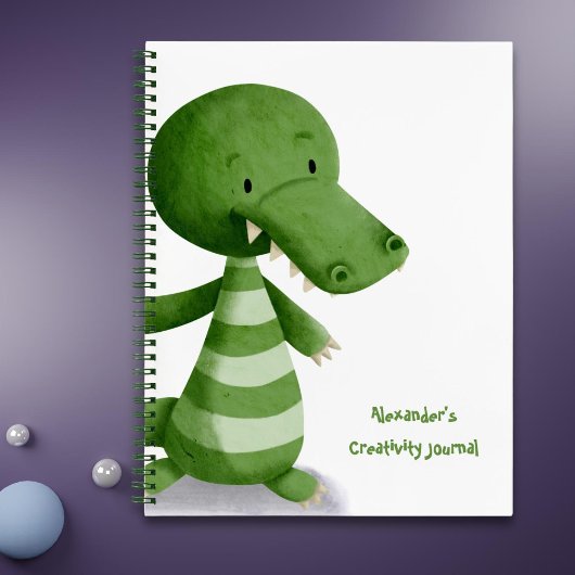 Niedliches Baby Crocodile Illustration Personalisi Notizblock