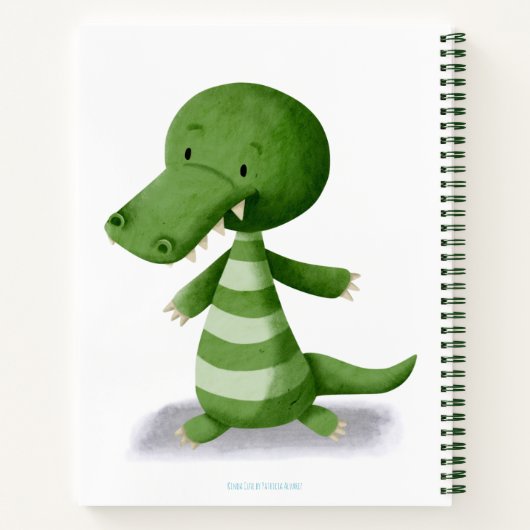 Niedliches Baby Crocodile Illustration Personalisi Notizblock (Rückseite)