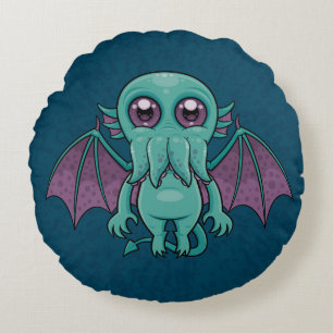 Niedliches Baby-Cthulhu-Monster Rundes Kissen