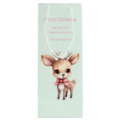 Niedliches Baby Deer Cartoon Illustration Weihnach Geschenktüte Für Weinflaschen (Rückseite)