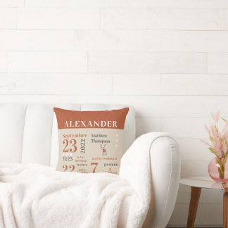 Niedliches Baby Deer Fall Orange Birth Stats Boy K Kissen