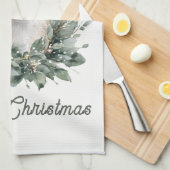 Niedliches Baby Deer Frohe Weihnachten - Aquarell Geschirrtuch (Viertel Falte)