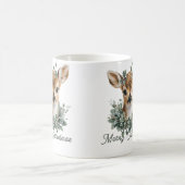Niedliches Baby Deer Frohe Weihnachten - Aquarell Kaffeetasse (Mittel)