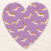 Niedliches Baby Deer und Familie auf dem Lavendel Untersetzer (Vorderseite)