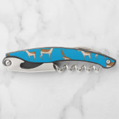 Niedliches Baby Deer und Familie auf Sky Blue Kellnermesser (Vorderseite)