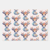 Niedliches Baby-Deh mit Antler- und Blume-Muster Geschenkpapier Set (Vorderseite 3)