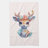 Niedliches Baby Deh mit Antlern und Blume Geschirrtuch (Vertikal)